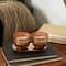 White Wax Sauvignon Blanc Scented Candle Set with Cutout Spotted Copper Container and Oval Holding Tray